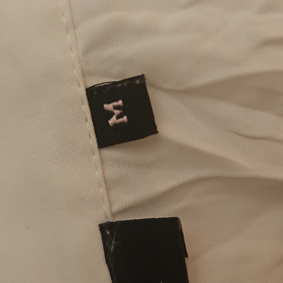 Vtg VIOLET & CLAIRE White Ruffle Hearts Jabot Crinkle Button Down Shirt - Picture 10 of 12